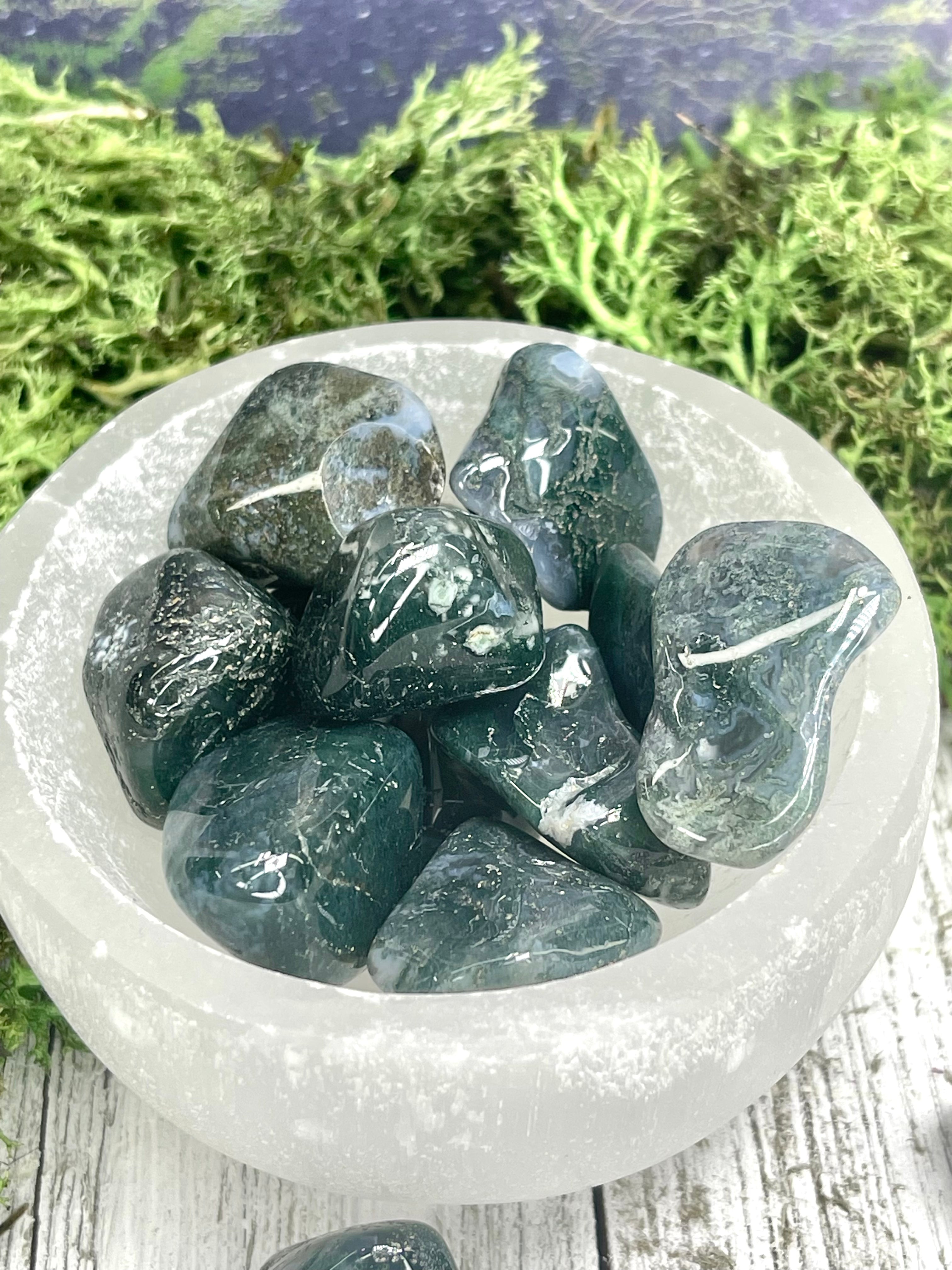 Moss Agate Tumble