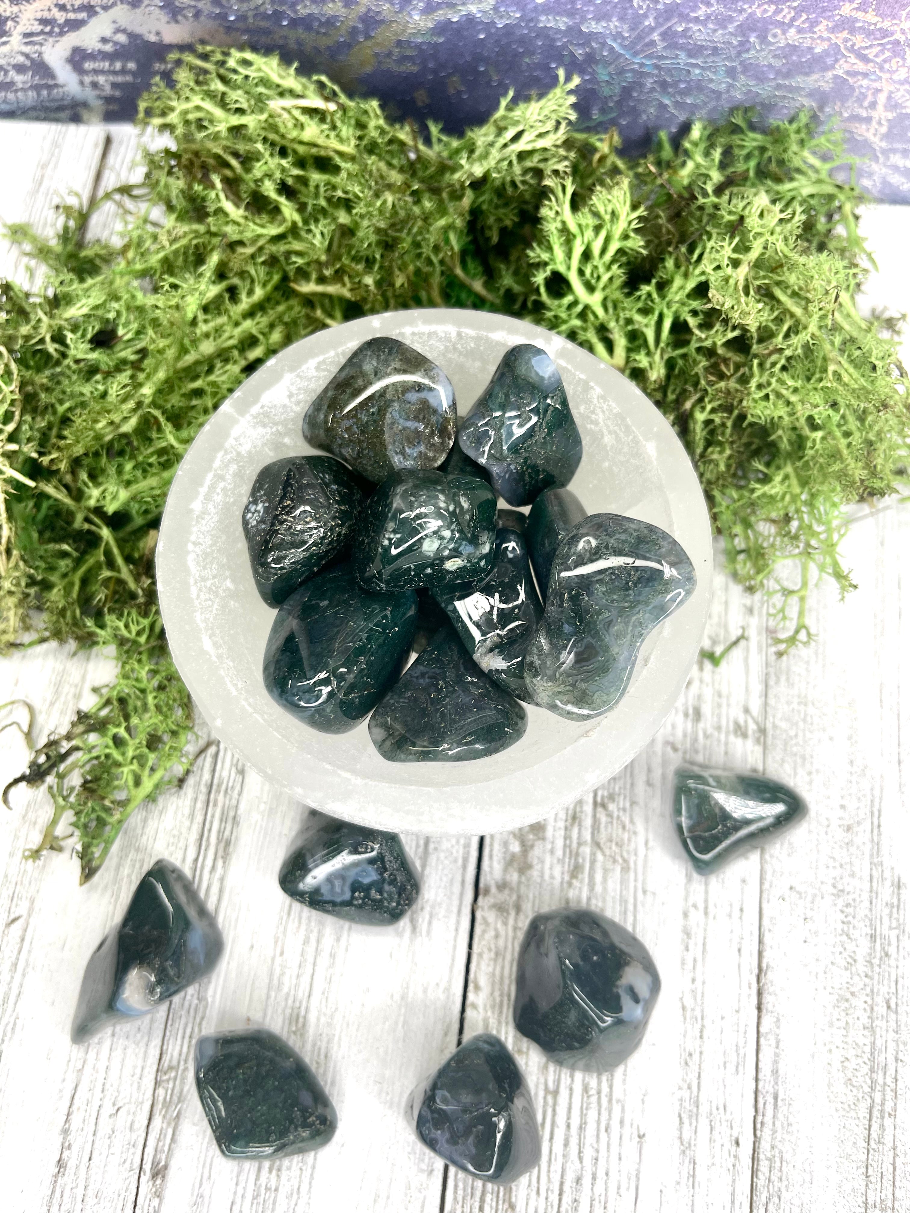 Moss Agate Tumble