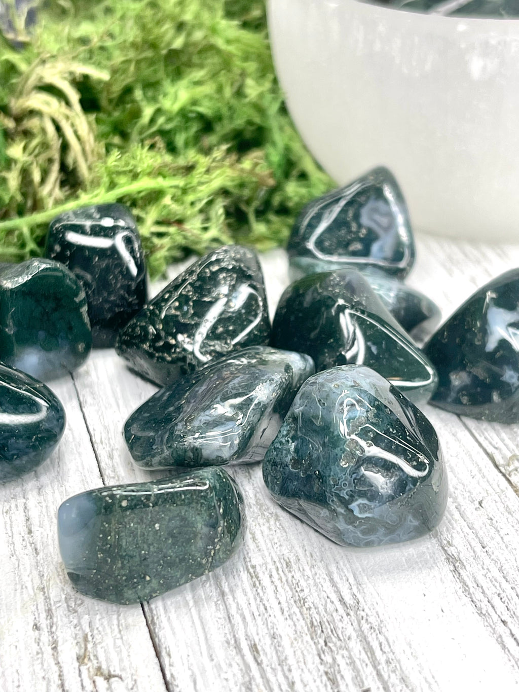Moss Agate Tumble