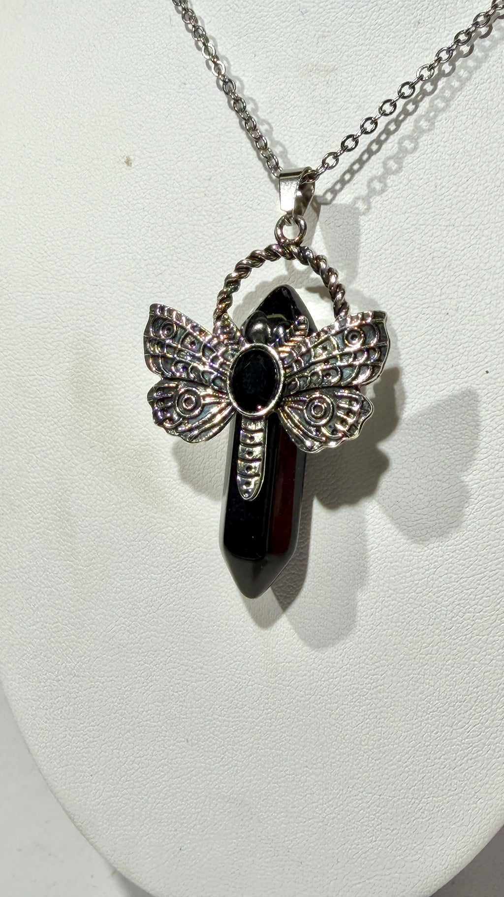 Obsidian DT Dragonfly Necklace