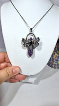 Amethyst DT Dragonfly Necklace