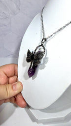 Amethyst DT Dragonfly Necklace