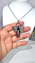 Amethyst DT Dragonfly Necklace