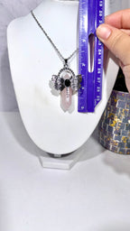 Rose Quartz DT Dragonfly Necklace