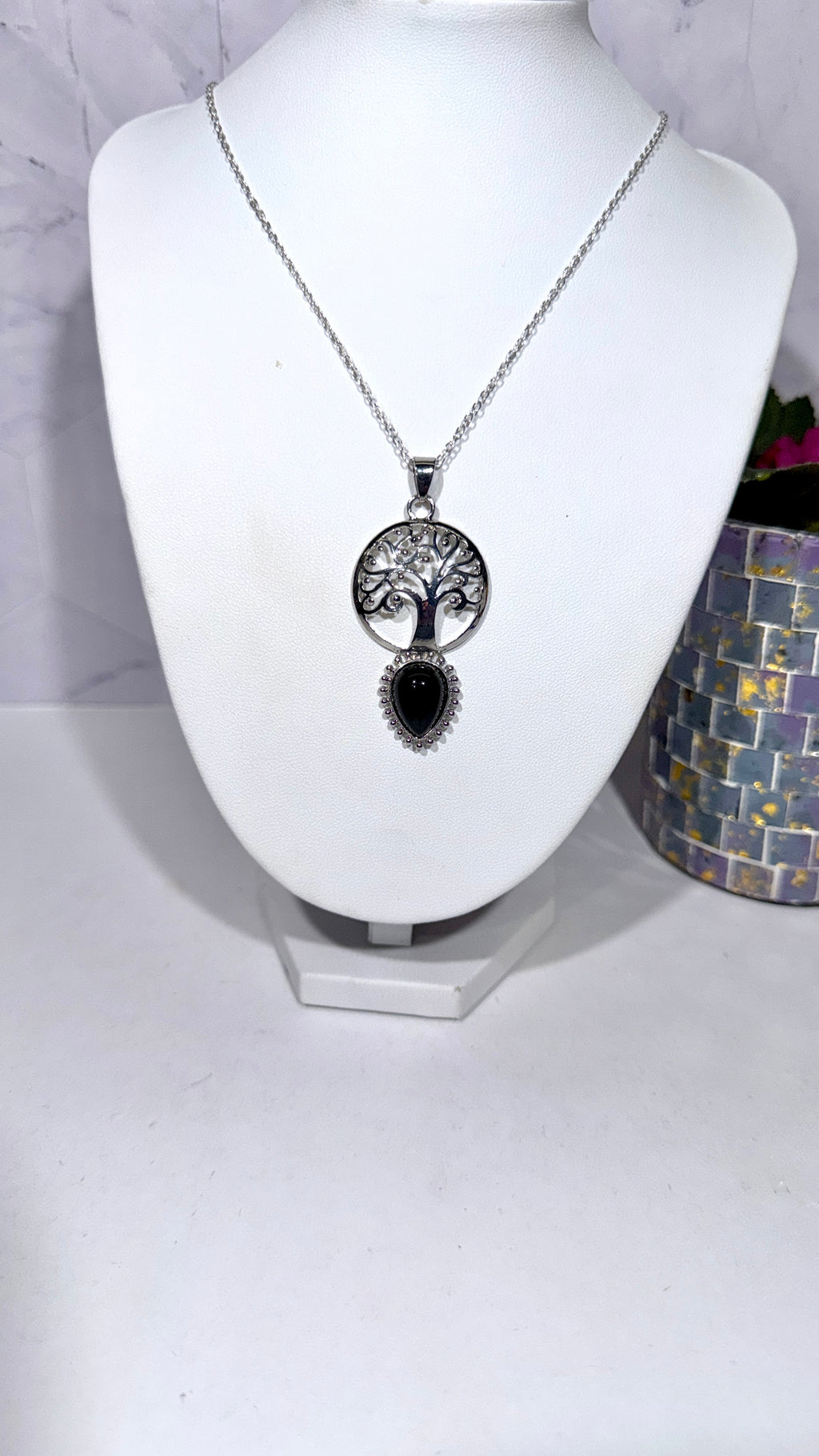 Obsidian Tree of Life Necklace