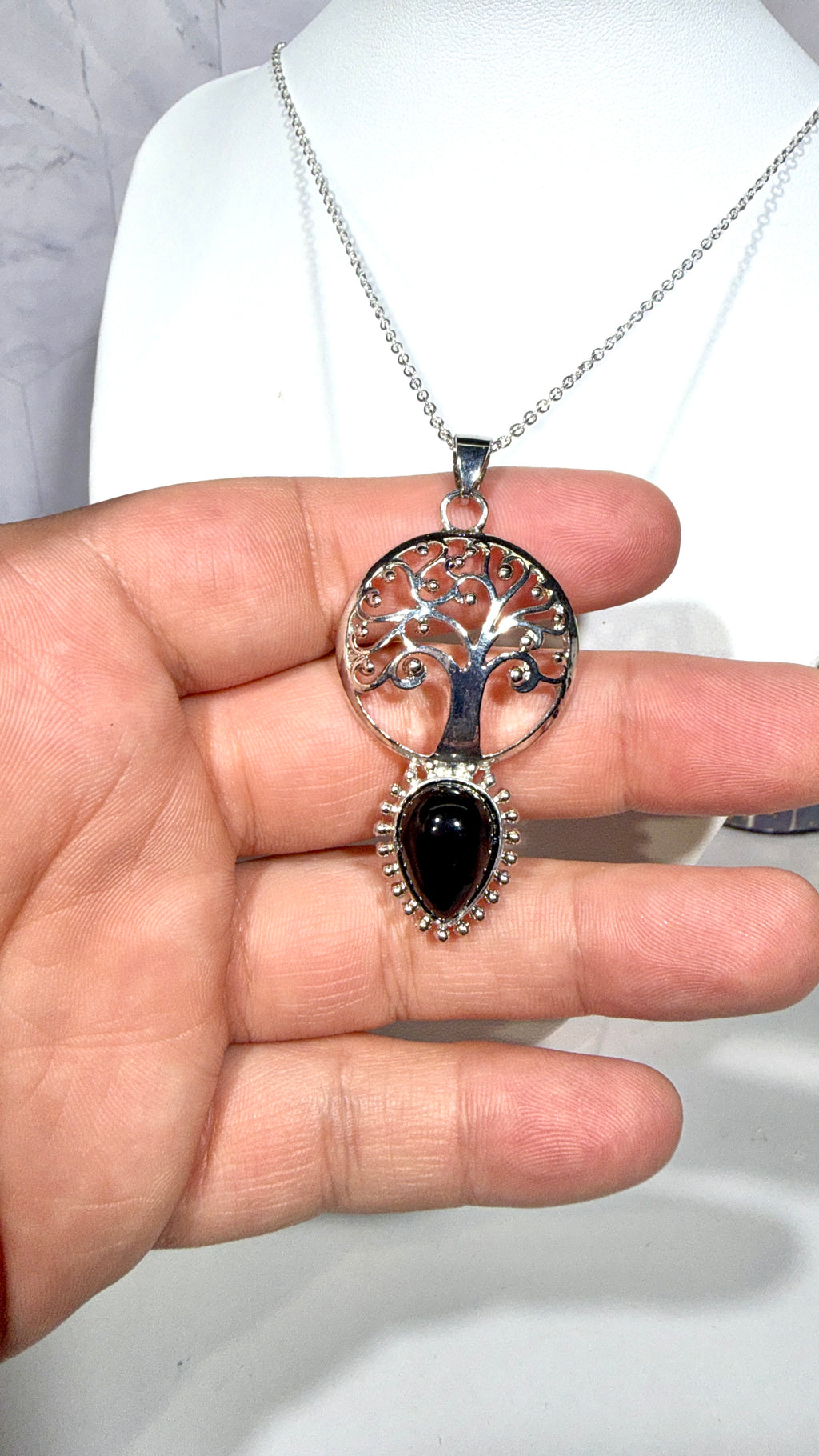 Obsidian Tree of Life Necklace