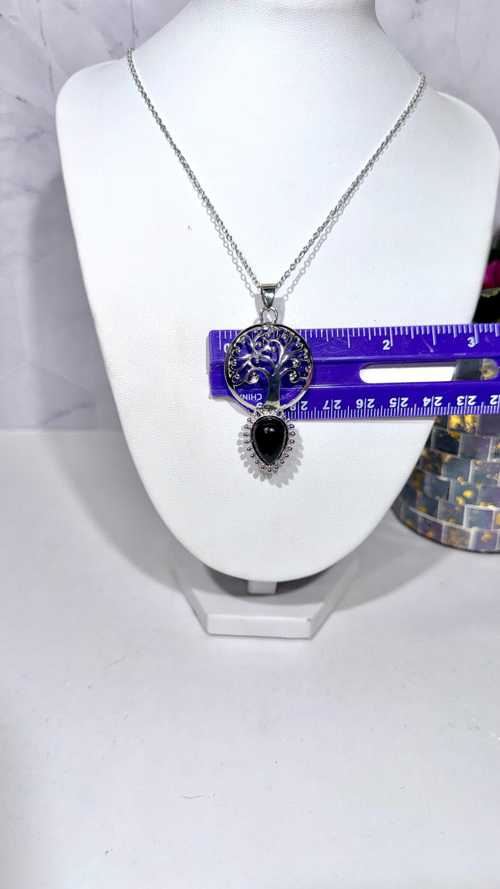 Obsidian Tree of Life Necklace