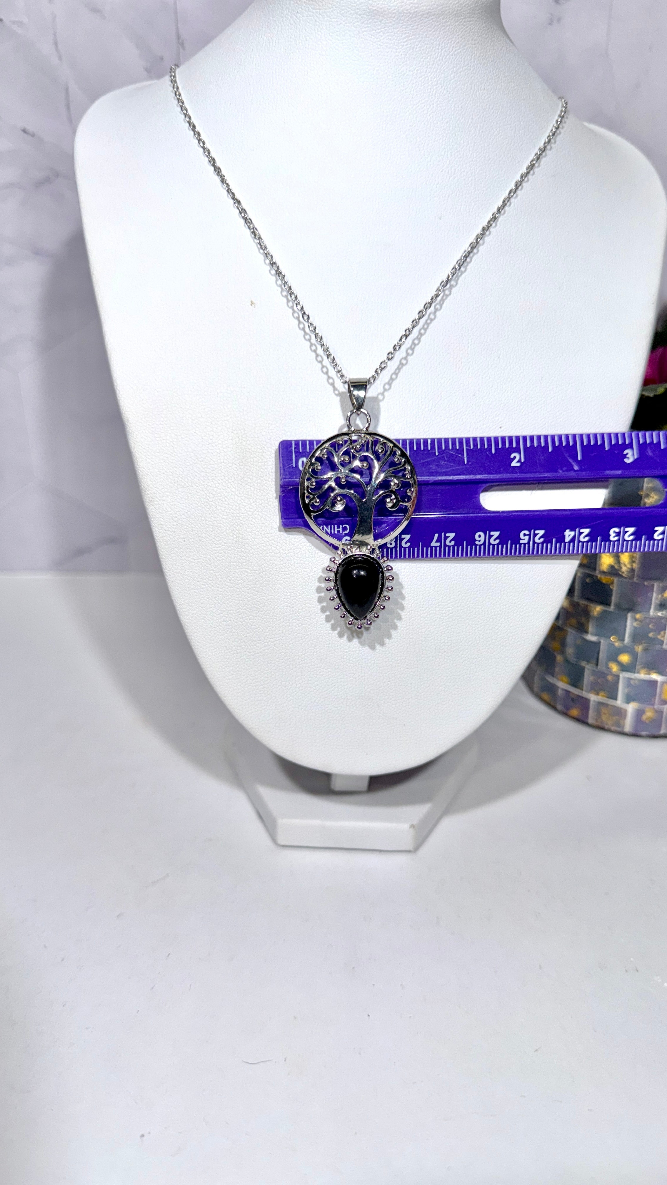 Obsidian Tree of Life Necklace