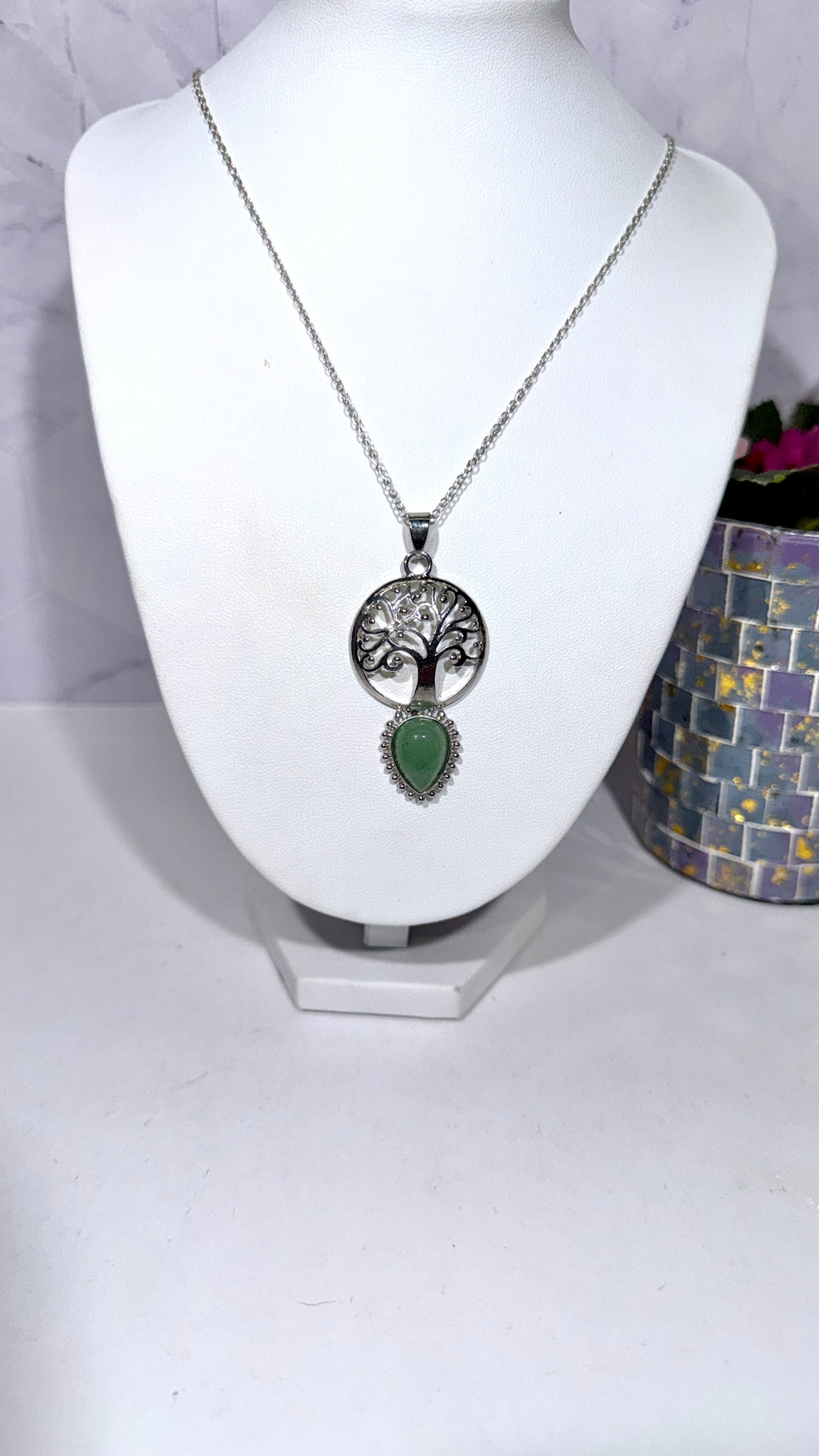 Green Aventurine Tree of Life Necklace