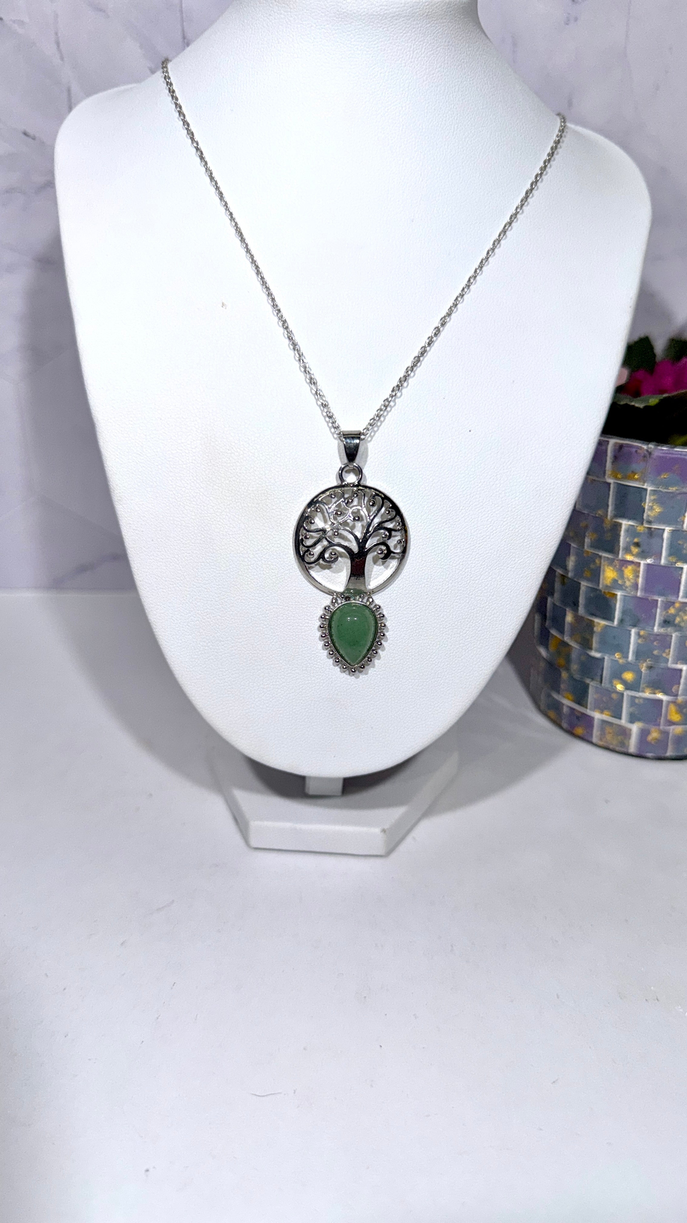 Green Aventurine Tree of Life Necklace