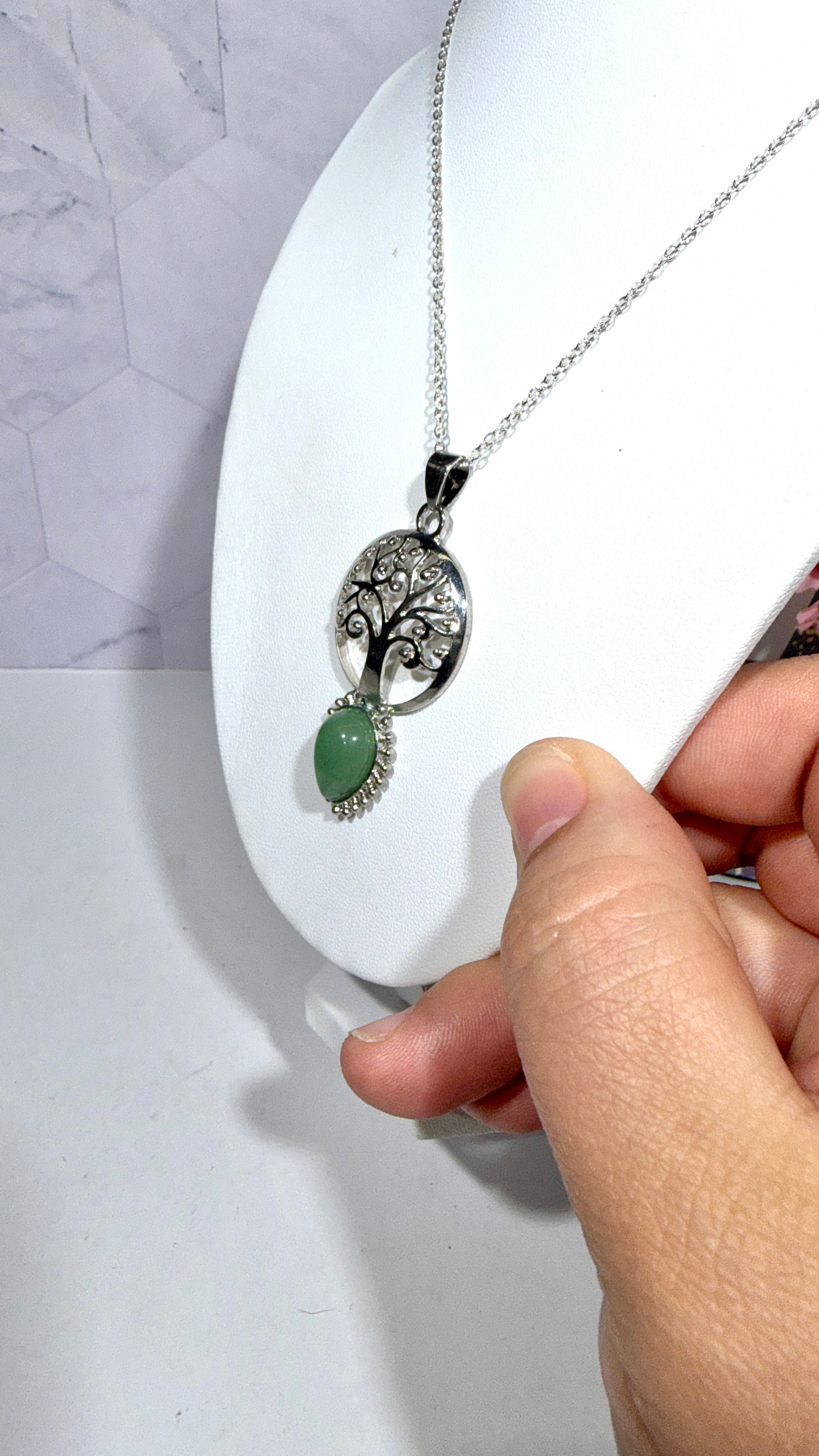 Green Aventurine Tree of Life Necklace