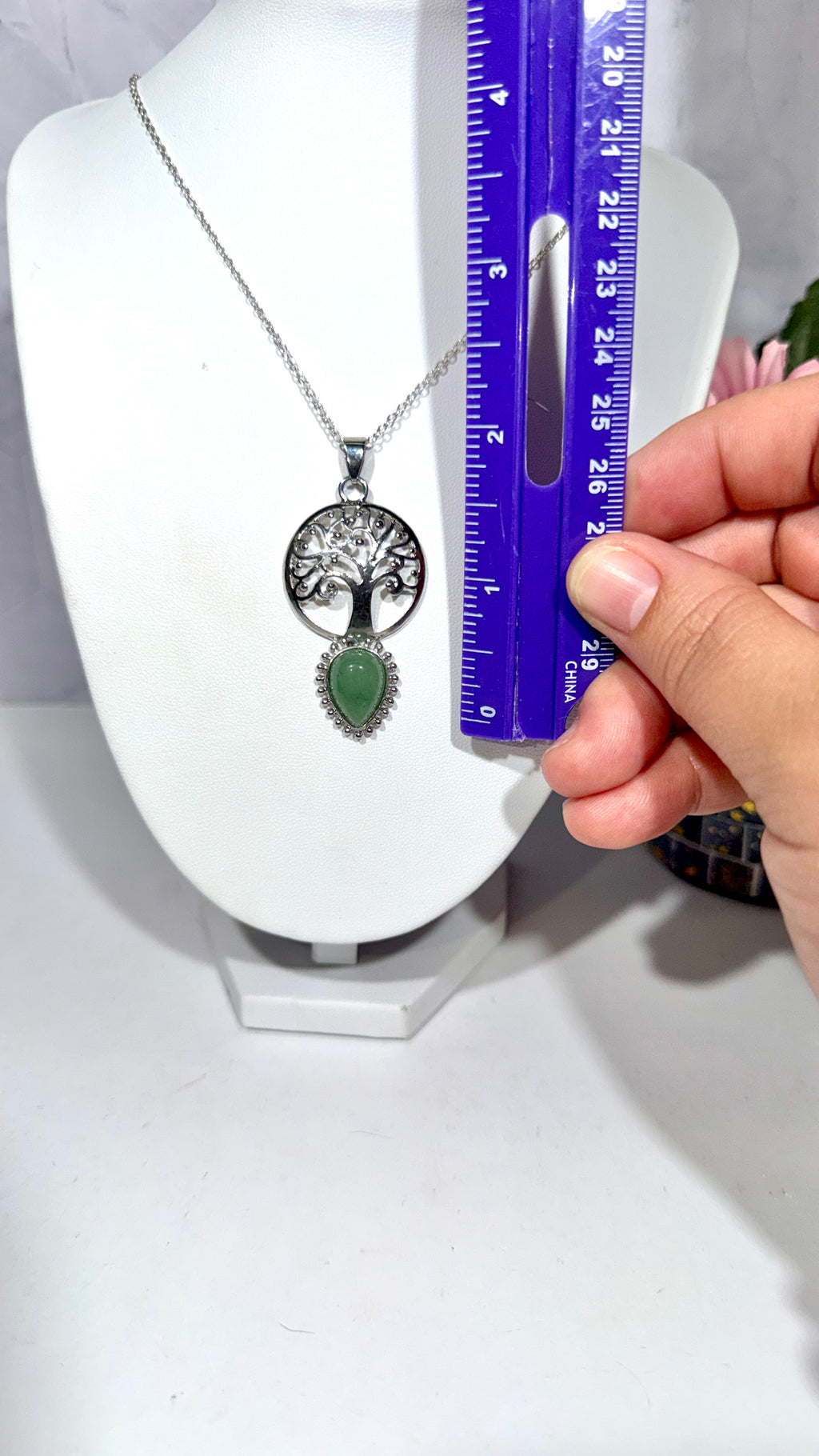 Green Aventurine Tree of Life Necklace
