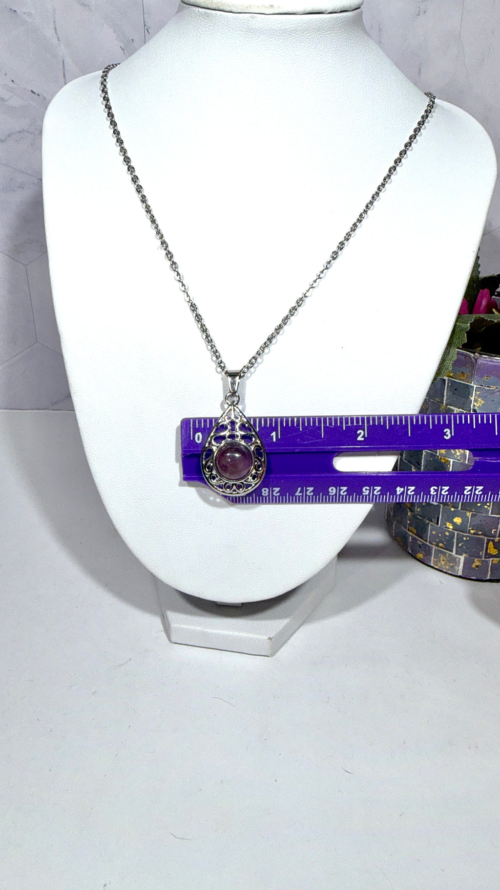 Amethyst Teardrop Necklace