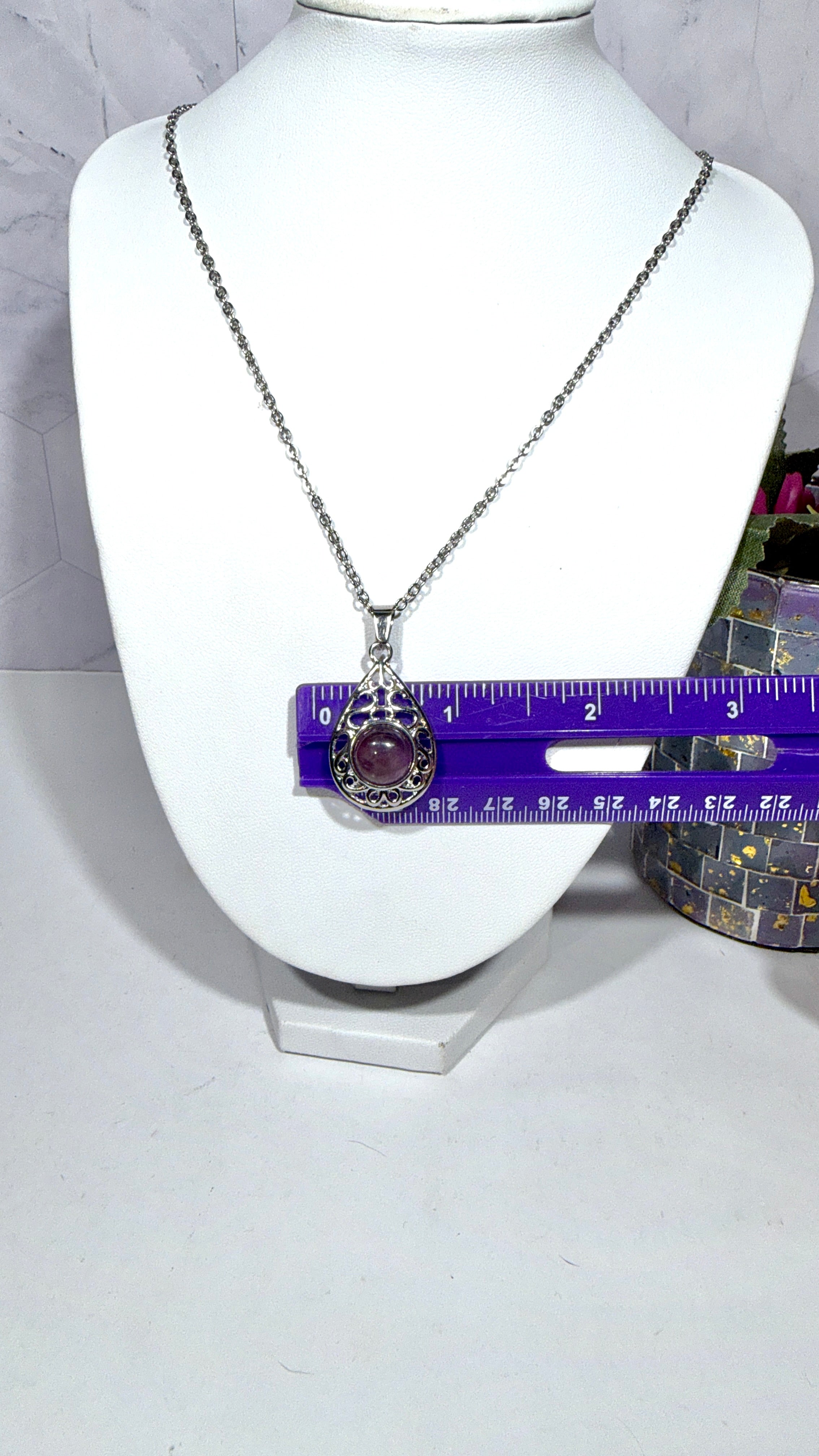 Amethyst Teardrop Necklace
