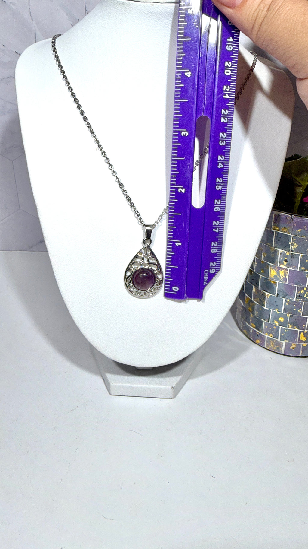 Amethyst Teardrop Necklace