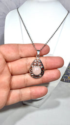 Rose Quartz Teardrop Necklace