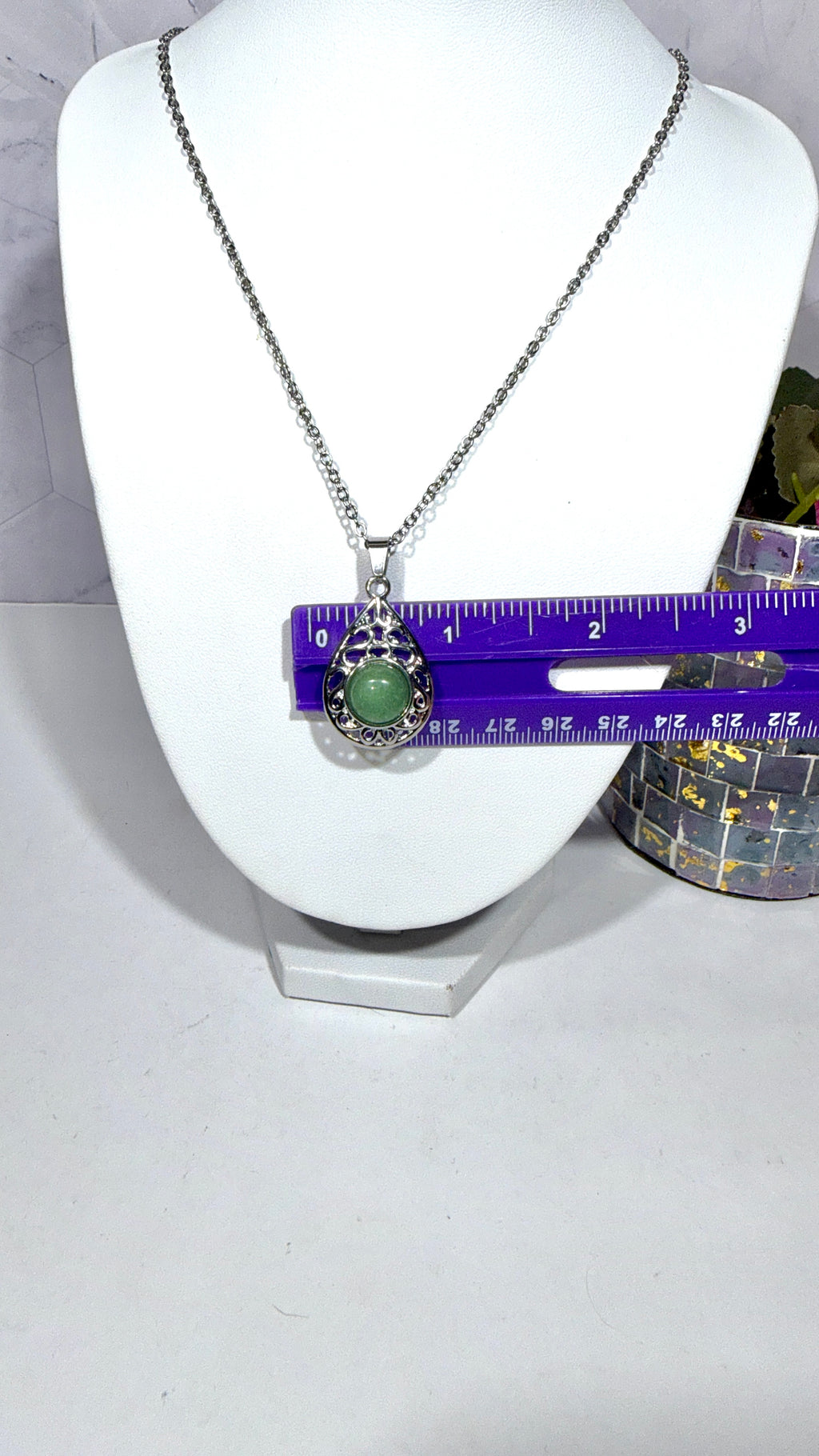 Green Aventurine Teardrop Necklace