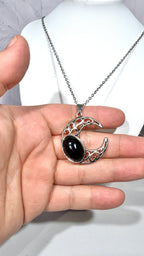 Obsidian Moon Necklace