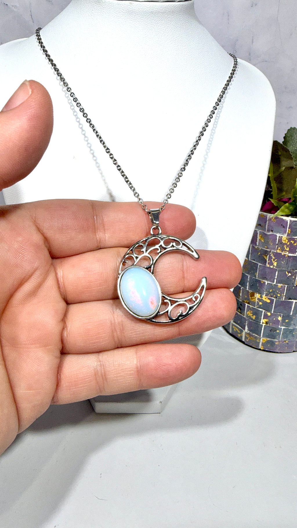Opalite Moon Necklace
