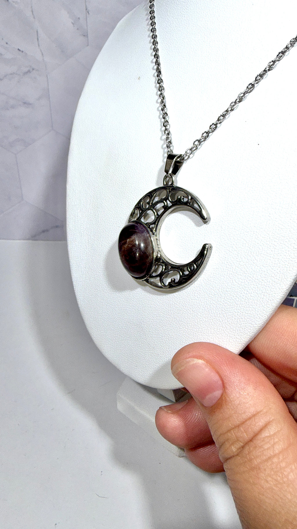 Amethyst Moon Necklace