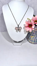 Rose Quartz Butterfly Necklace