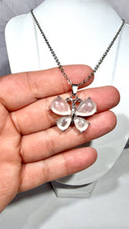 Rose Quartz Butterfly Necklace