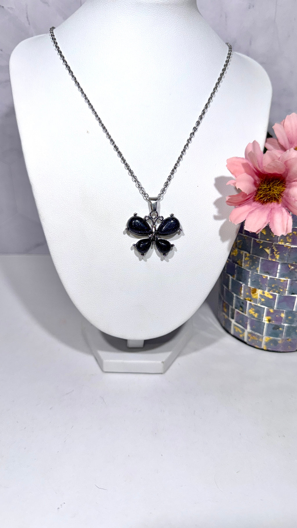 Bluestone Butterfly Necklace