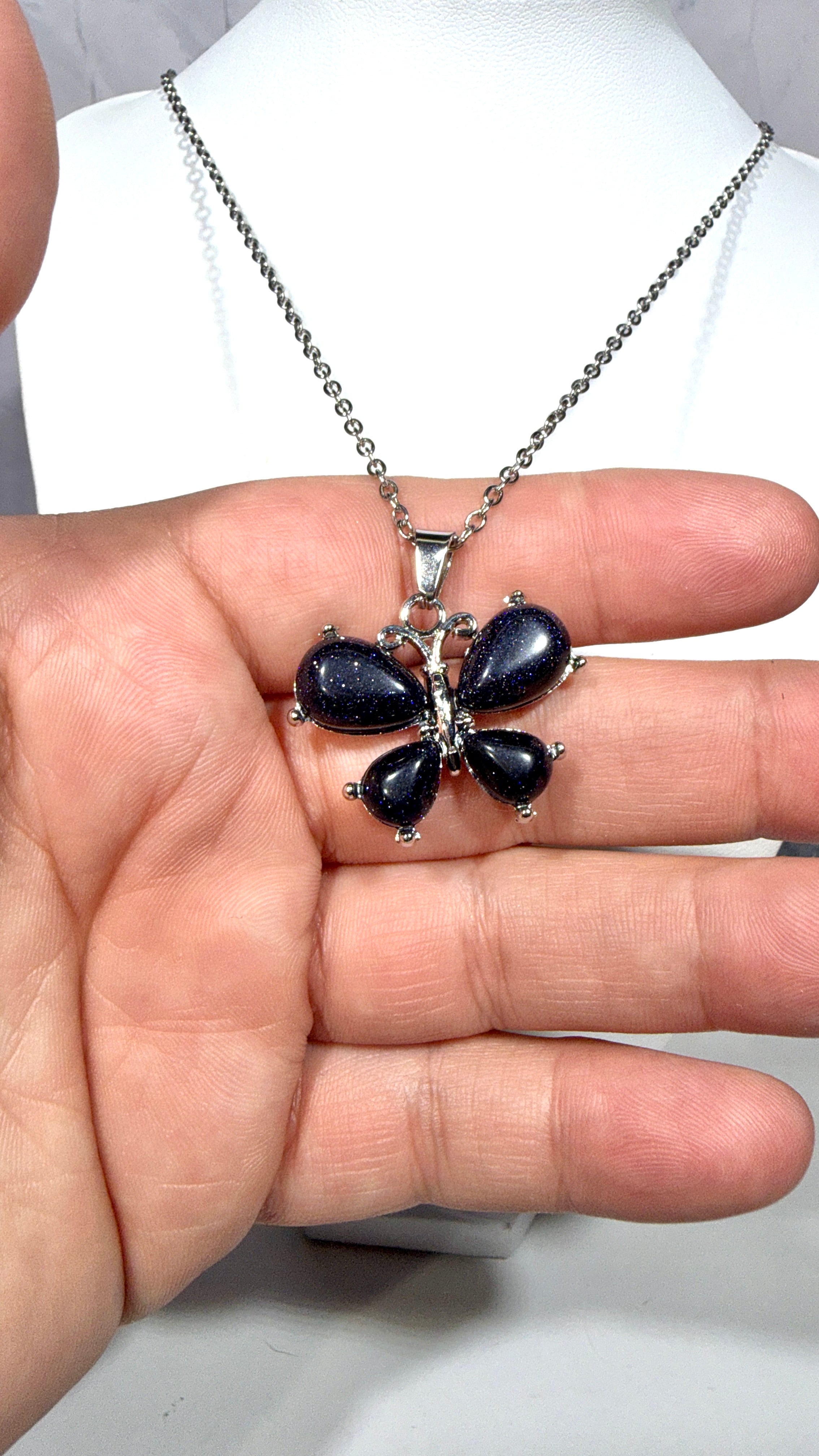 Bluestone Butterfly Necklace