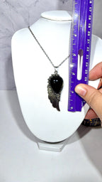 Obsidian Angel Wing Necklace