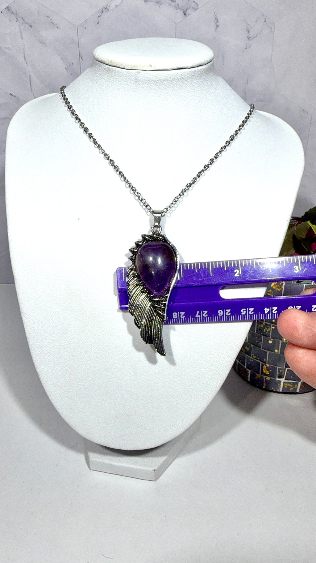 Amethyst Angel Wing Necklace
