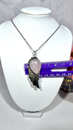 Rose Quartz Angel Wing Pendant