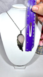 Rose Quartz Angel Wing Pendant