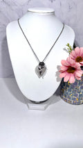Quartz Heart Rose Necklace