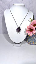 Amethyst Heart Rose Necklace