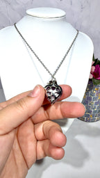 Amethyst Heart Rose Necklace
