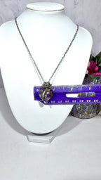 Amethyst Heart Rose Necklace
