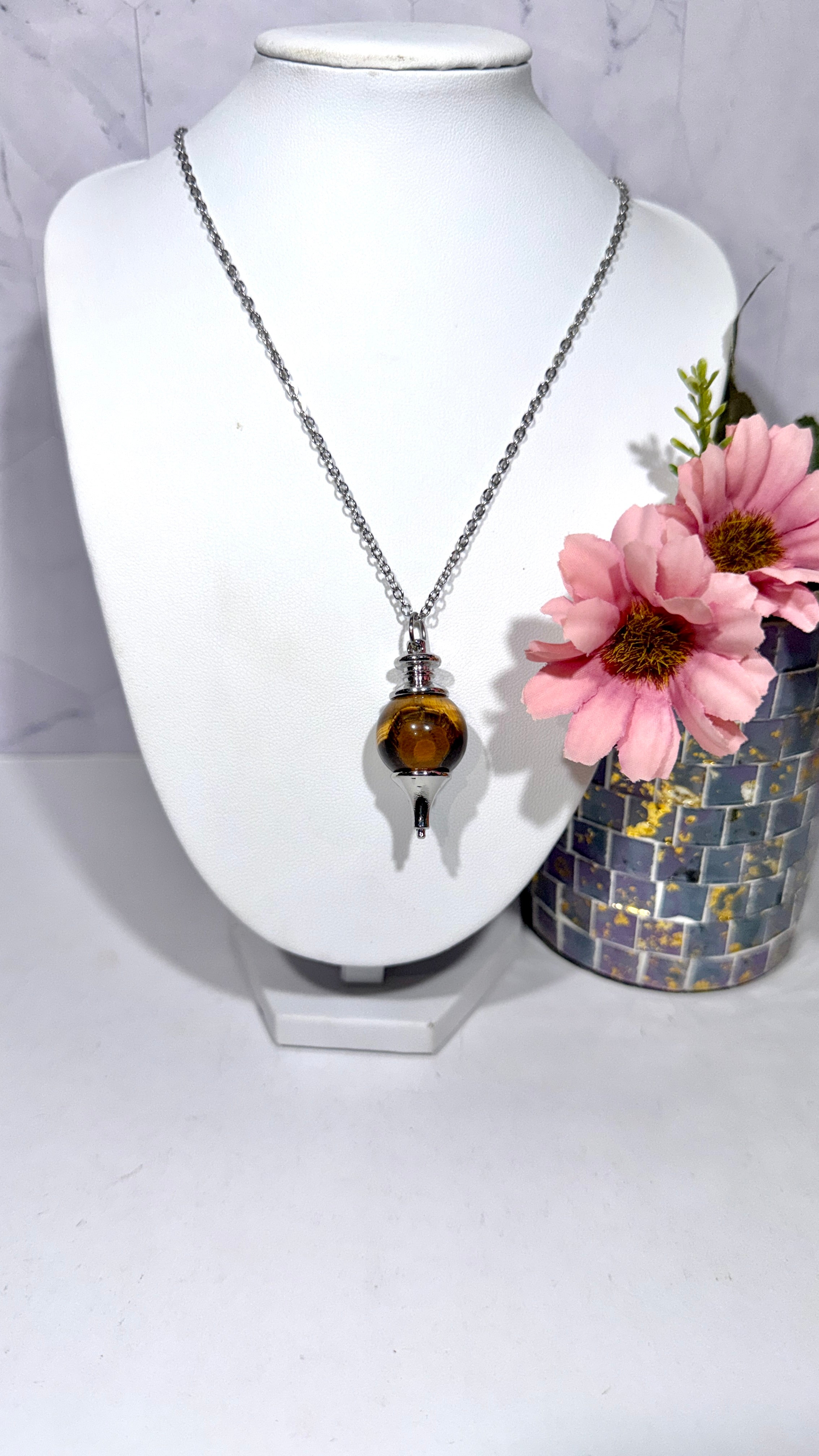 Tiger's Eye Pendulum Necklace