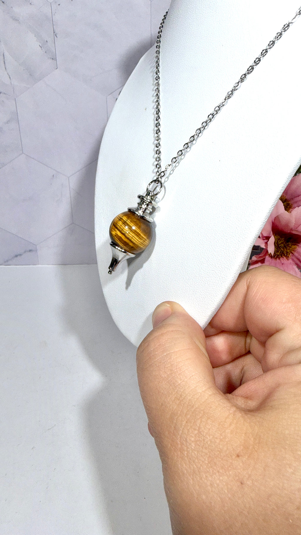 Tiger's Eye Pendulum Necklace