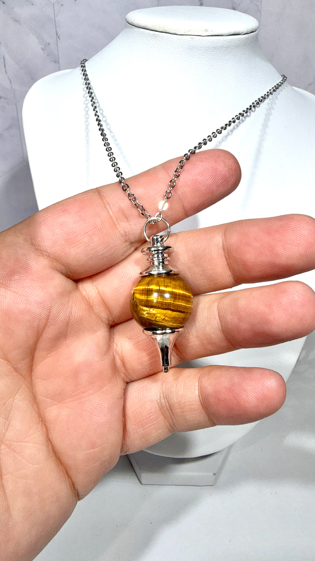 Tiger's Eye Pendulum Necklace