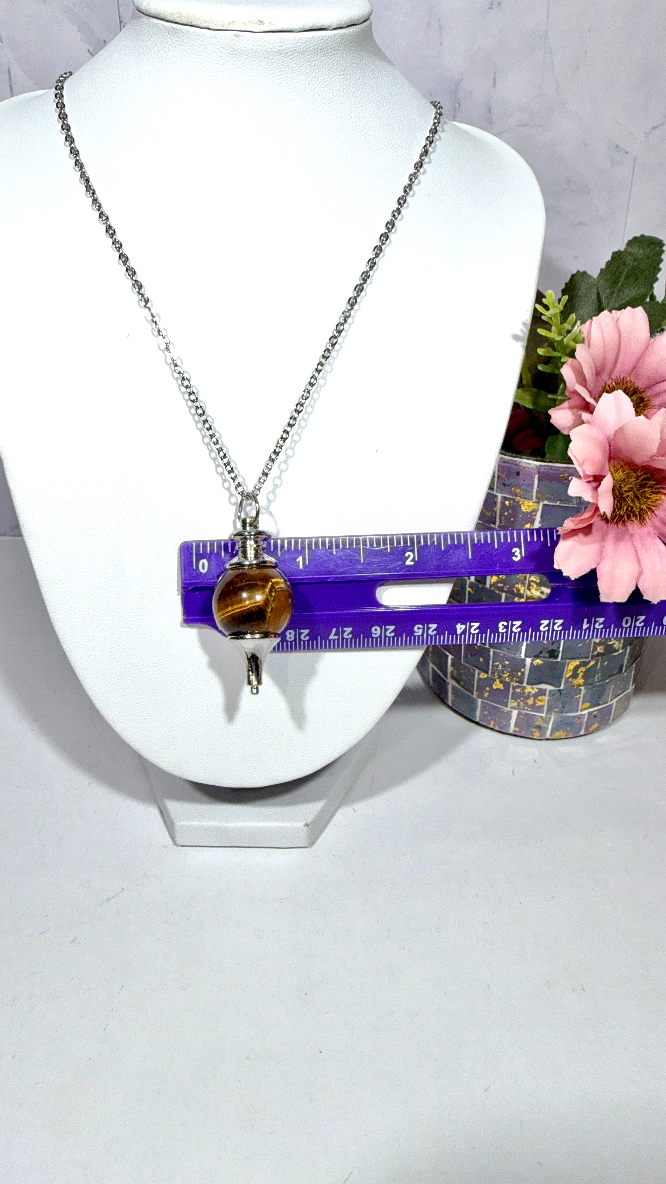 Tiger's Eye Pendulum Necklace