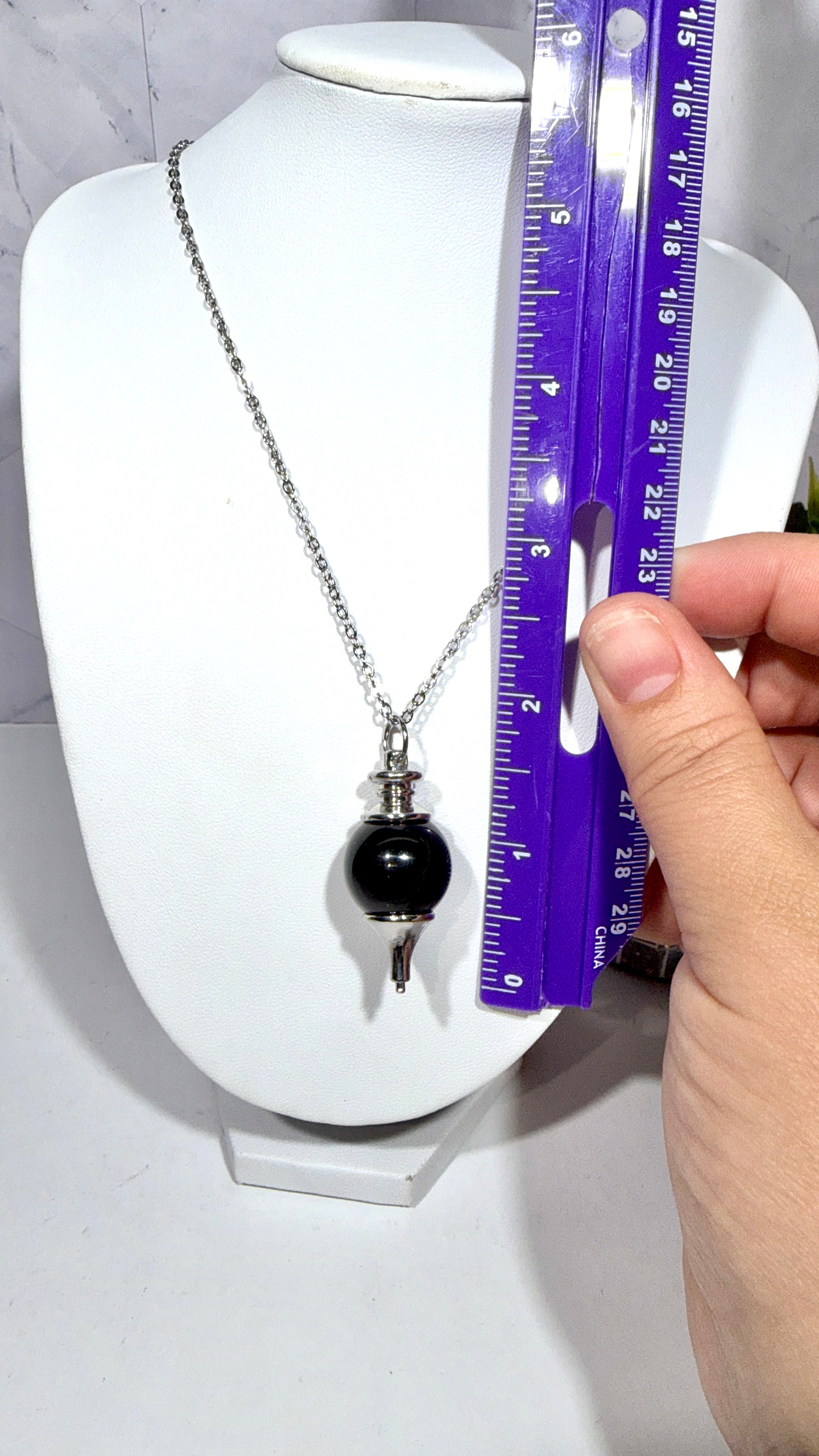 Obsidian Pendulum Necklace