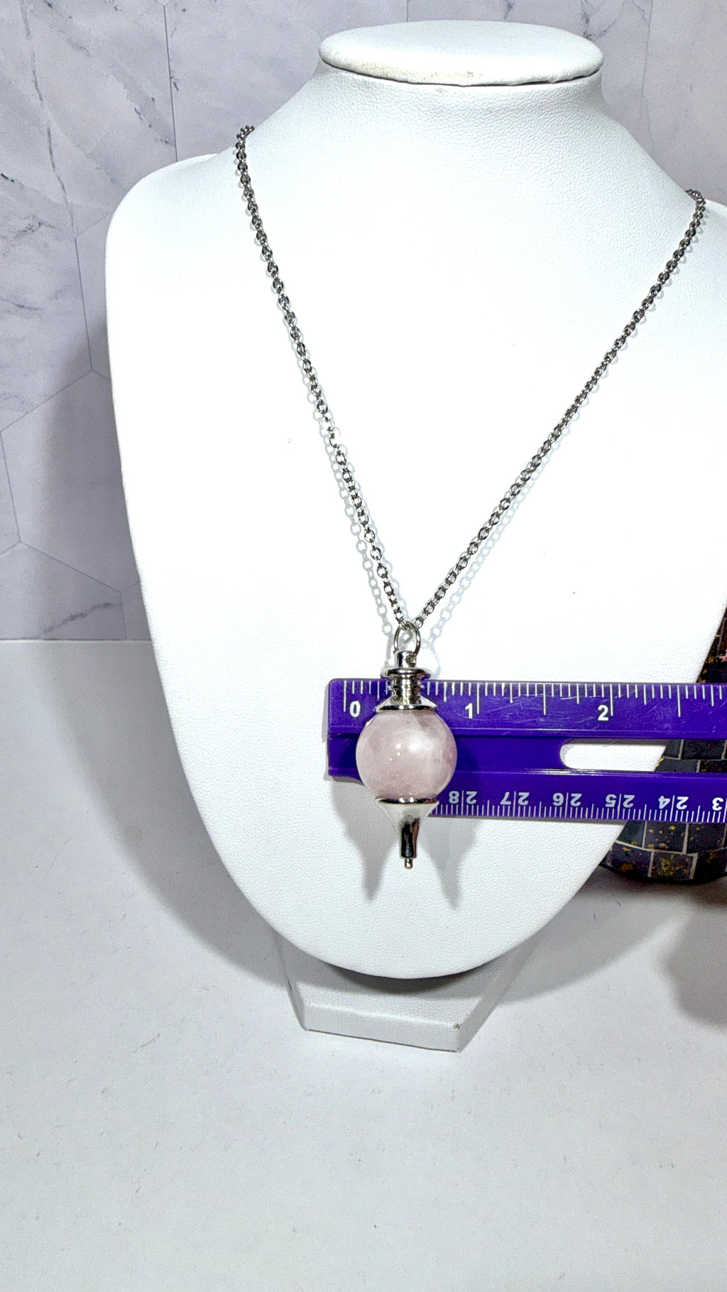 Rose Quartz Pendulum Necklace