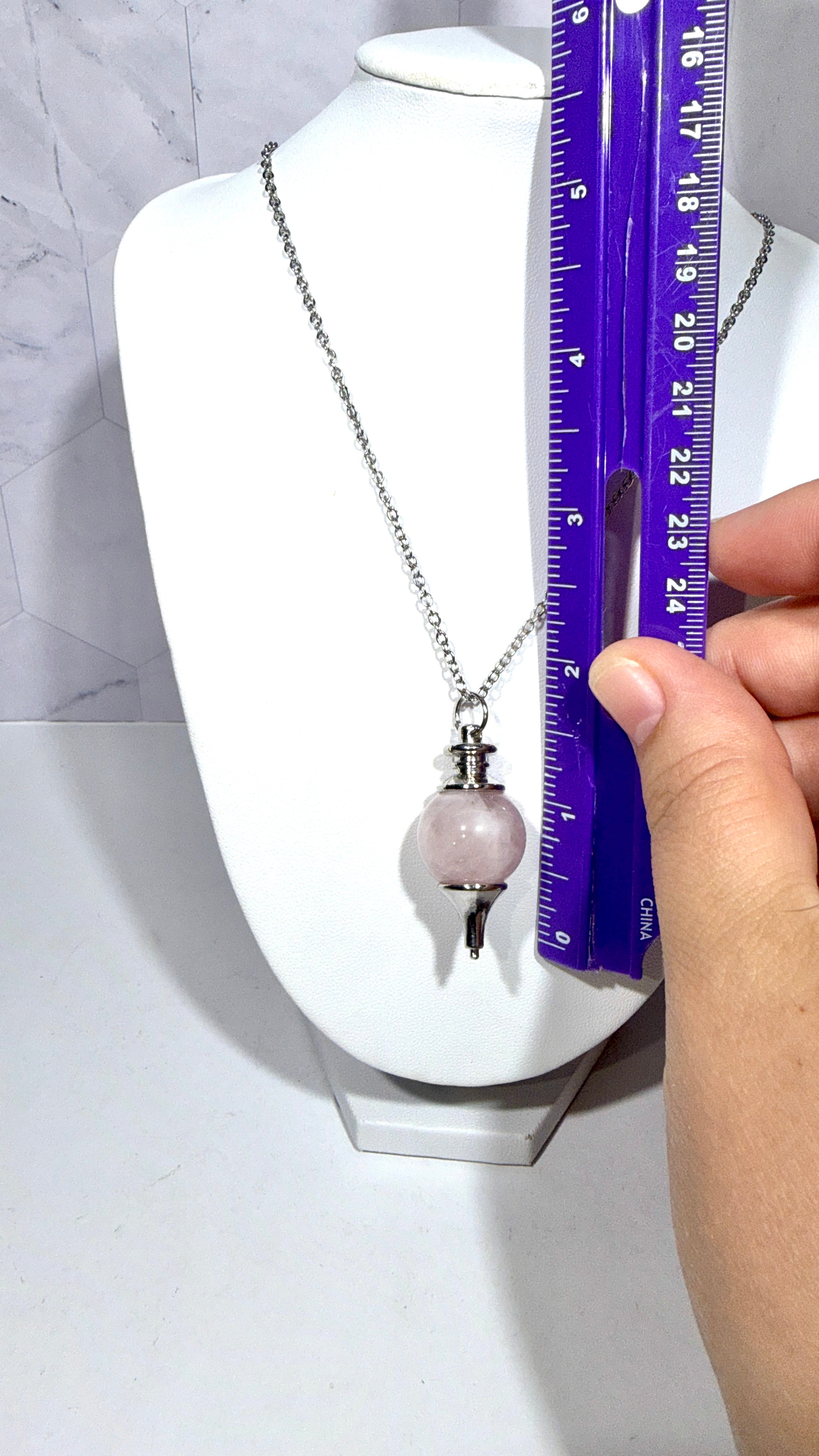 Rose Quartz Pendulum Necklace