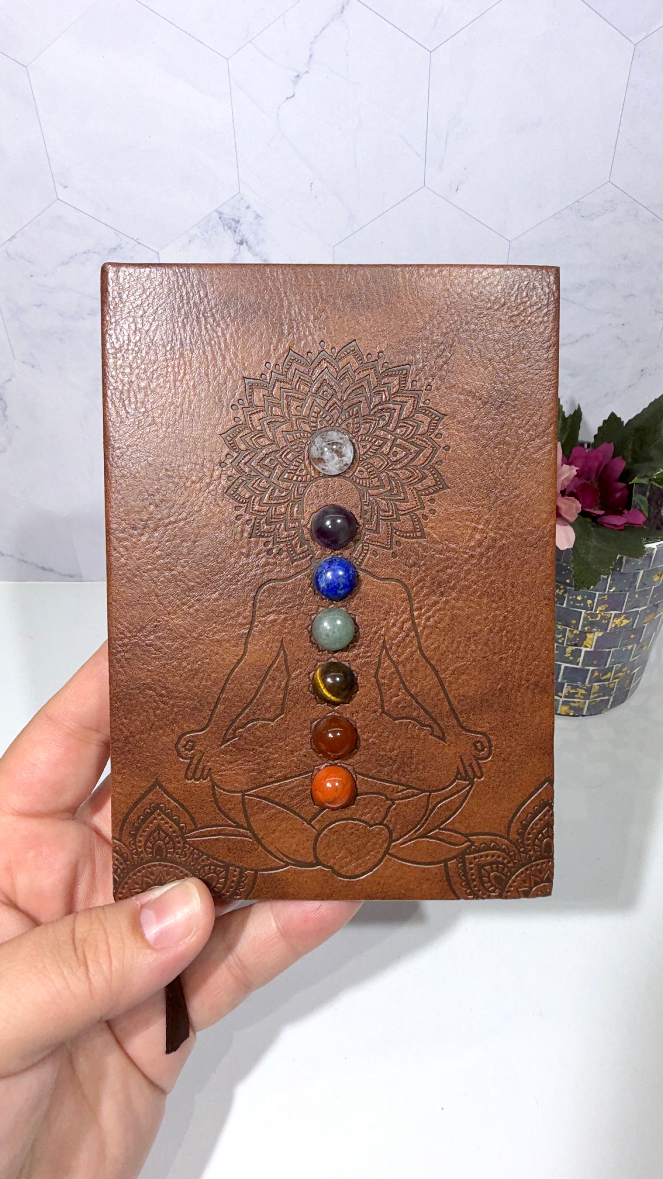 Chakra Yoga Leather Journal