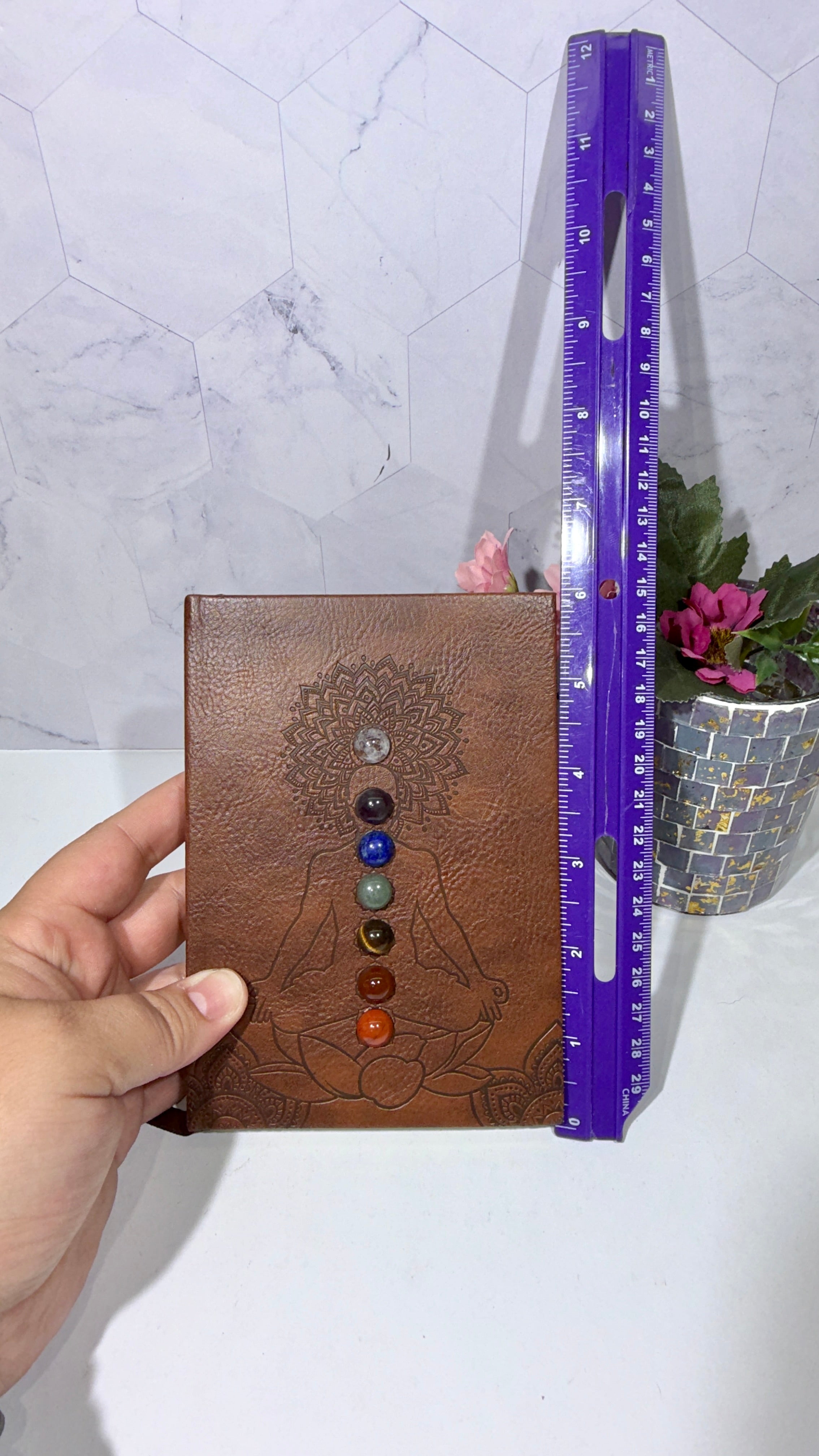Chakra Yoga Leather Journal