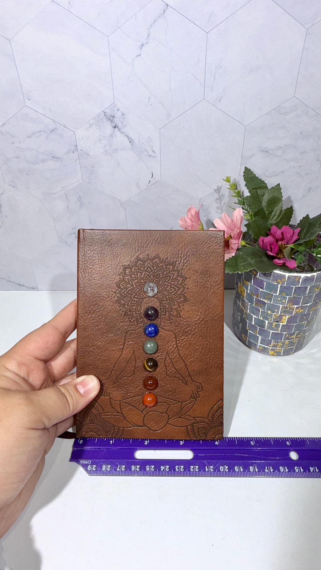 Chakra Yoga Leather Journal