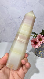 Watermelon Calcite Tower