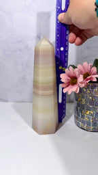 Watermelon Calcite Tower