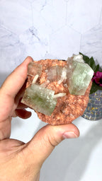 Green Apophyllite on Heulendite A Grade