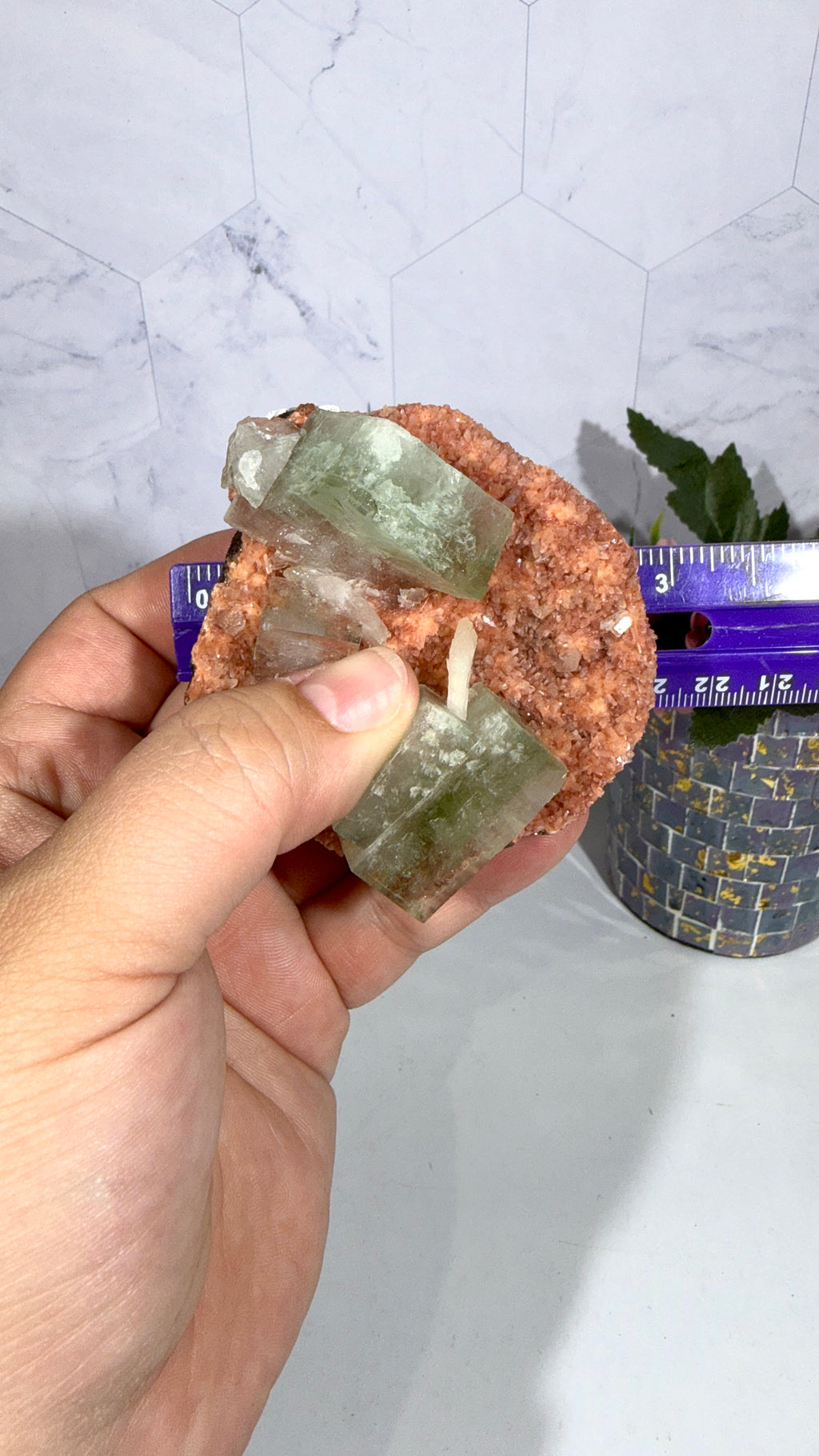 Green Apophyllite on Heulendite A Grade